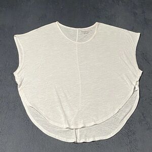 Beyond Yoga Cover Shirt Womens S White Pullover Box Cut Cap Sleeve Round Hem Top